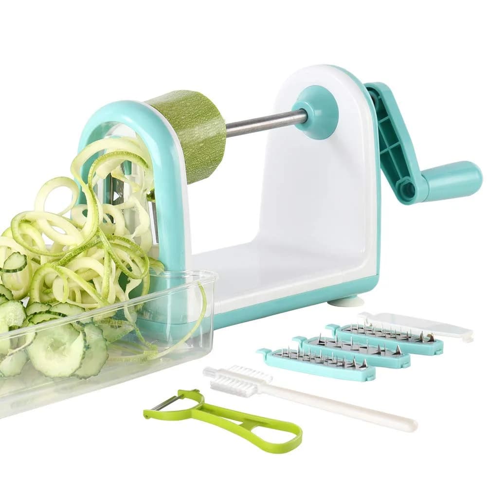 Ourokhome Zucchini Noodle Maker Spiralizer 5 Blades | Vegetable Slicer for Veggie Noodles & Curly Chips - main product image