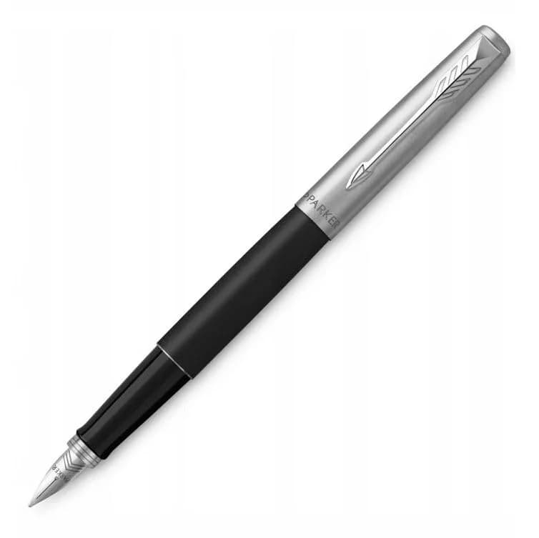 Parker Jotter Fountain Pen Black Stainless Steel Medium Nib Blue Ink | Iconic Design for Smooth Writing thumbnail 5