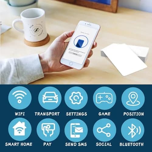 Timeskey NFC Inkjet NFC Cards 10pcs | Printable NTAG215 PVC Tags for Smartphones & NFC Devices thumbnail 6