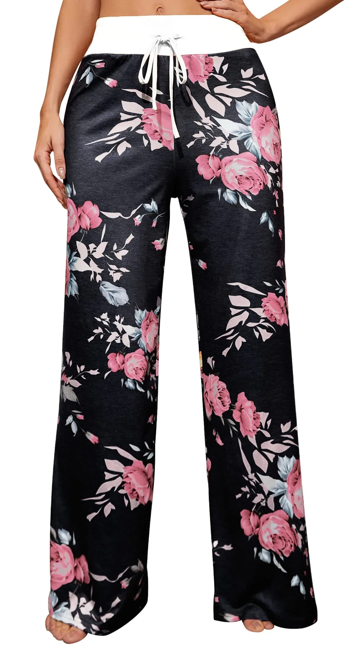 X-Image Stretchy Wide Leg Palazzo Lounge Joggers Pants for Women Large | Soft Breathable Fit