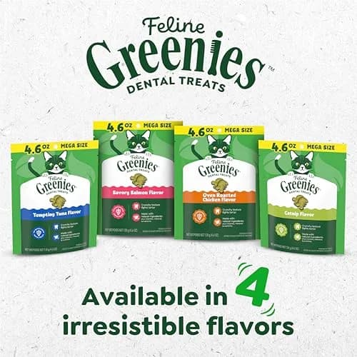 Greenies Feline Veterinarian-Recommended Dental Cat Treats, Catnip Flavor, 1.31 lb (594 g) Tub | Clinically Proven Oral Care thumbnail 9