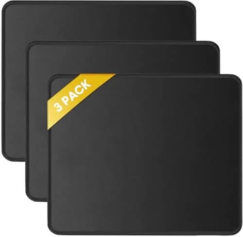 JIKIOU 3 Pack Mouse Pad with Stitched Edge, Perfect Size 25.9cm x 21.1cm x 3mm | Durable Natural Rubber Base for Smooth Tracking thumbnail 1