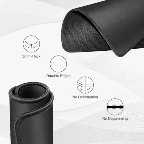 JIKIOU 3 Pack Mouse Pad with Stitched Edge, Perfect Size 25.9cm x 21.1cm x 3mm | Durable Natural Rubber Base for Smooth Tracking thumbnail 3