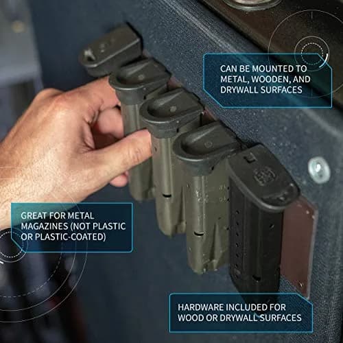 Gun Storage Solutions Magmount Magnetic Magazine Holder - 2 Pack | Metal Mag Storage for Safe & Easy Access thumbnail 3