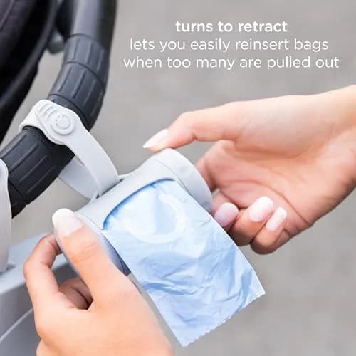 Ubbi Retractable Diaper Bag Dispenser with Lavender Scented Bags | Gray, 1 Count (0.15 kg) thumbnail 2