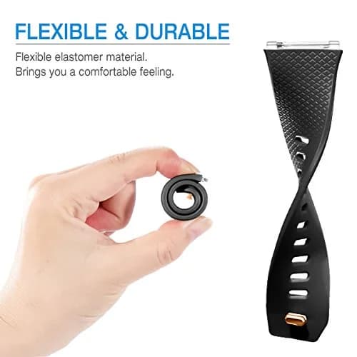 AIUNIT Compatible Ionic Bands Large (18mm) | Black with Burnt Buckle Sport Replacement Strap thumbnail 4