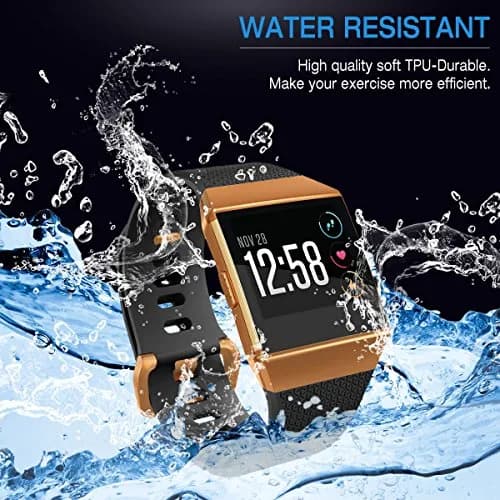 AIUNIT Compatible Ionic Bands Large (18mm) | Black with Burnt Buckle Sport Replacement Strap thumbnail 5