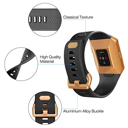 AIUNIT Compatible Ionic Bands Large (18mm) | Black with Burnt Buckle Sport Replacement Strap thumbnail 3