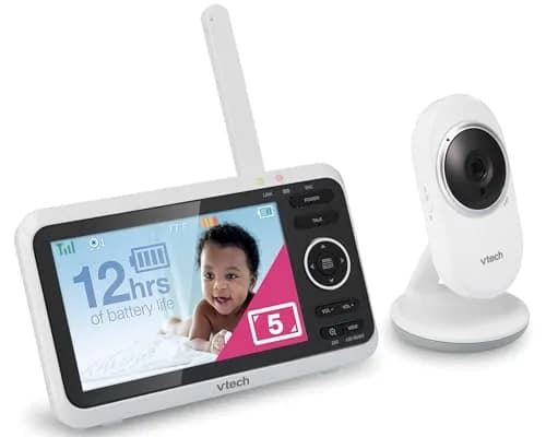 VTech VM350 Baby Monitor with 5" Screen | 1000ft Range, No WiFi, 12-Hr Battery thumbnail 1