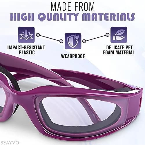 SYAYVO Onion Goggles for Cooking, Tear Free Cutting Glasses 5.6" X 1.7" X 4.8" Inch | Snug Fit for Clear Vision thumbnail 3