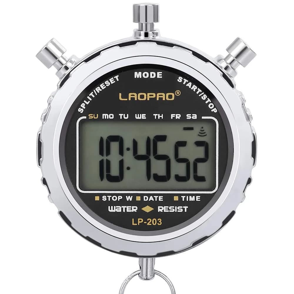 LAOPAO Metal Stopwatch Timer with Backlight & 2 Lap Memory | Professional Coach Stopwatch — Xj-203
