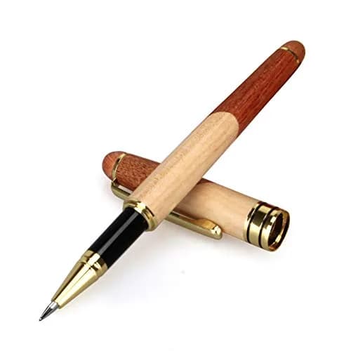 Renawe Wooden Gel Pen Gift Set with Case & Holder | Fine Tip 0.5mm Rollerball thumbnail 6