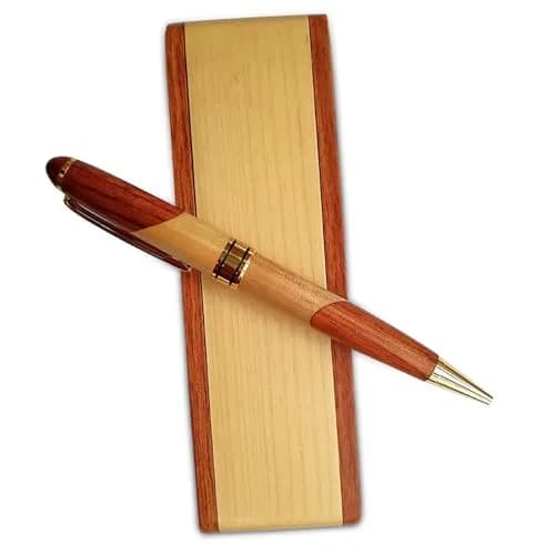 Renawe Luxury Wood Ballpoint Pen Set with Gift Box 5 Black Ink | Smooth Ink Flow thumbnail 6