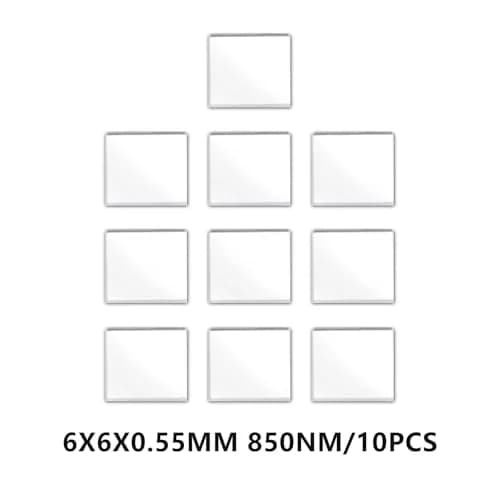 Quanmin 6mm x 6mm x 0.55mm 850nm Narrow Band Pass IR-Cut Filter Set | 10pcs Optical Glass for Barcode Scanner & Face Recognition thumbnail 2