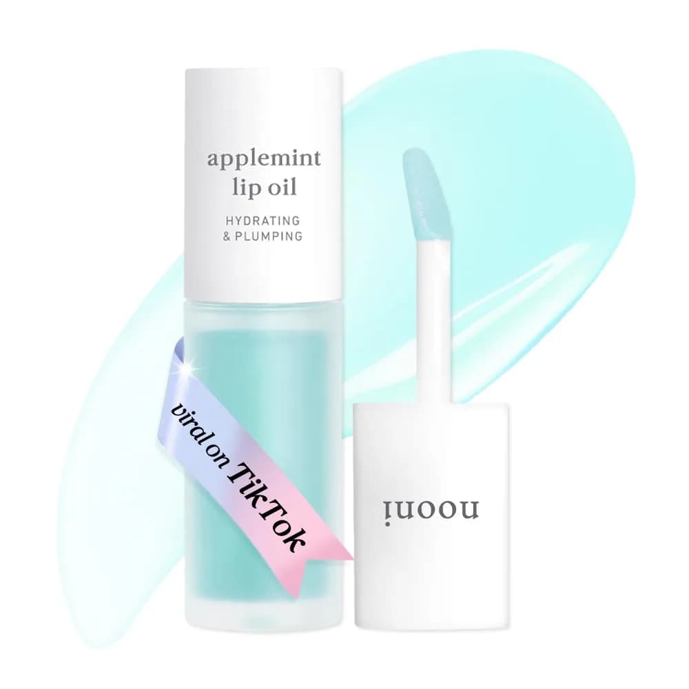 NOONI Korean Lip Oil Applemint 0.12 Fl Oz (3.55 ml) | Hydrating Tinted Gloss