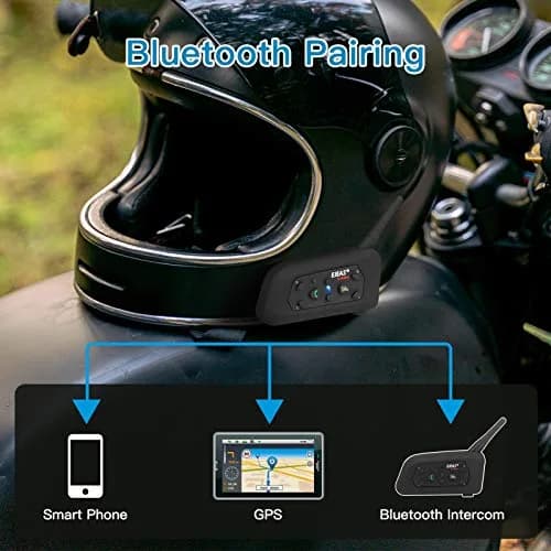 EJEAS V6 Pro Motorcycle Helmet Bluetooth Intercom 1200M 2-Way Headset (2-Pack, Black) thumbnail 6