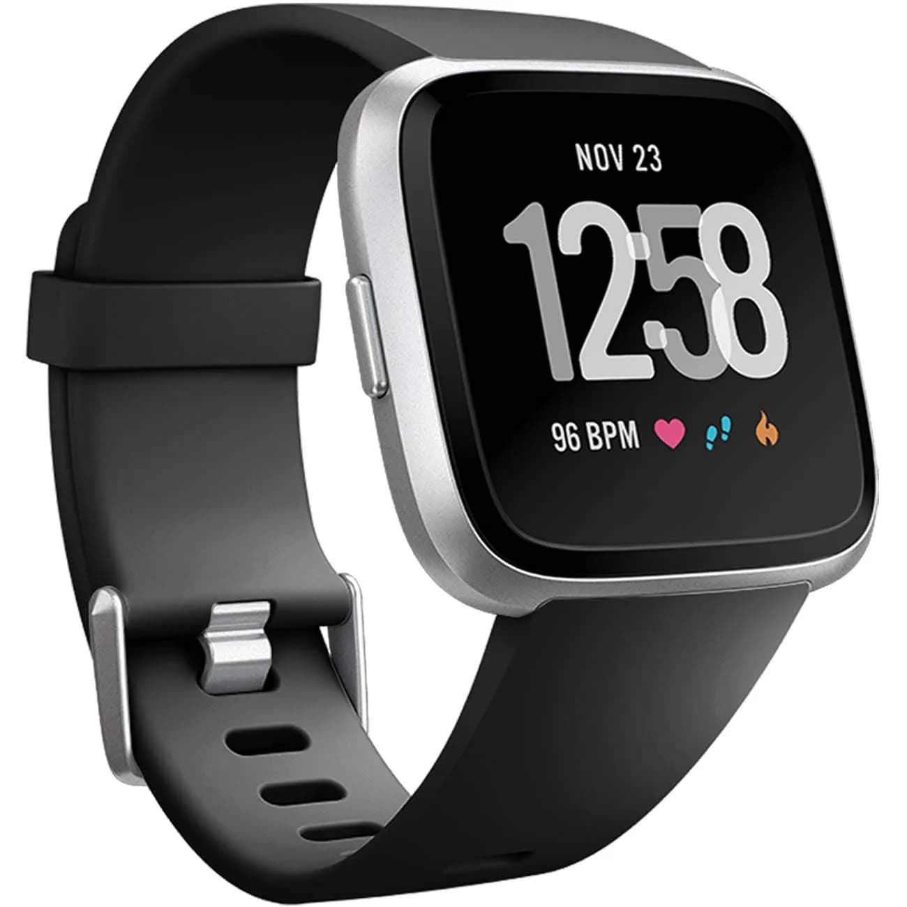 Wepro Sport Bands Compatible with Fitbit Versa 2, Versa Lite, Versa (Large, Black) | Soft Elastomer, Sweat-Resistant, Secure Buckle - main product image