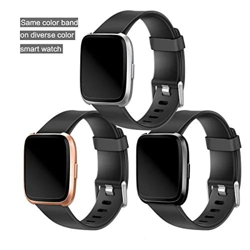 Wepro Sport Bands Compatible with Fitbit Versa 2, Versa Lite, Versa (Large, Black) | Soft Elastomer, Sweat-Resistant, Secure Buckle thumbnail 9