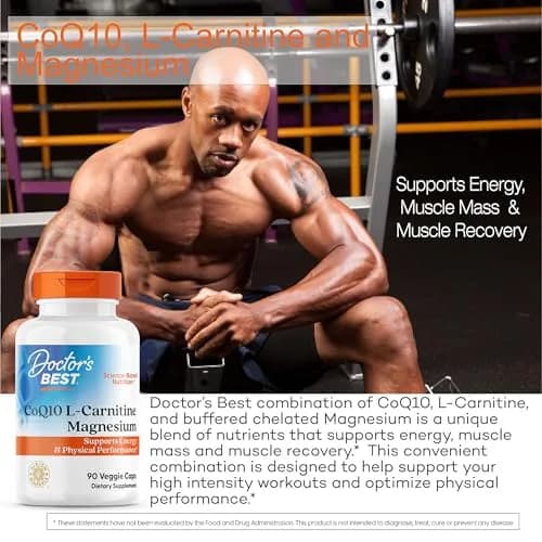 Doctor's Best CoQ10 L-Carnitine Magnesium Supplement 90 Veg Caps | Energy & Exercise Support for Men & Women thumbnail 5