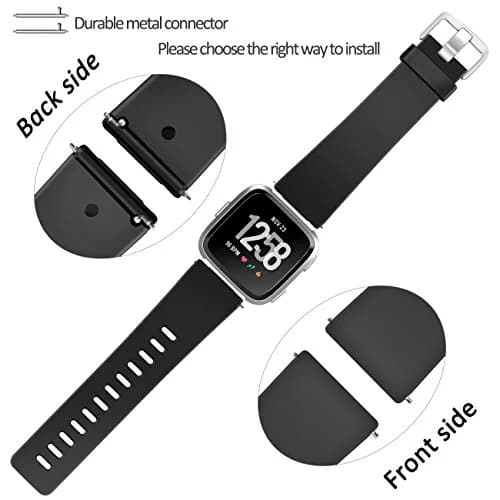 Wepro Sport Bands for Fitbit Versa 2, Versa Lite, Versa — Small 5.5"-7.2" Wrist — Black thumbnail 4