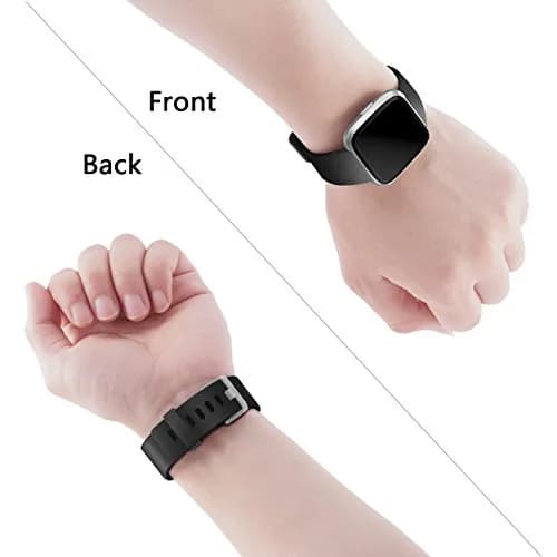 Wepro Sport Bands for Fitbit Versa 2, Versa Lite, Versa — Small 5.5"-7.2" Wrist — Black thumbnail 5