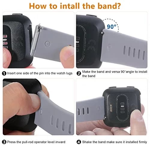 Wepro Sport Bands for Fitbit Versa 2, Versa Lite, Versa — Small 5.5"-7.2" Wrist — Black thumbnail 7