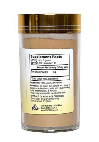 USTCM Dan Shen Powder Salvia Miltiorrhiza Root Powder 227 g (8 oz) | Herbal Supplement for Tea thumbnail 2