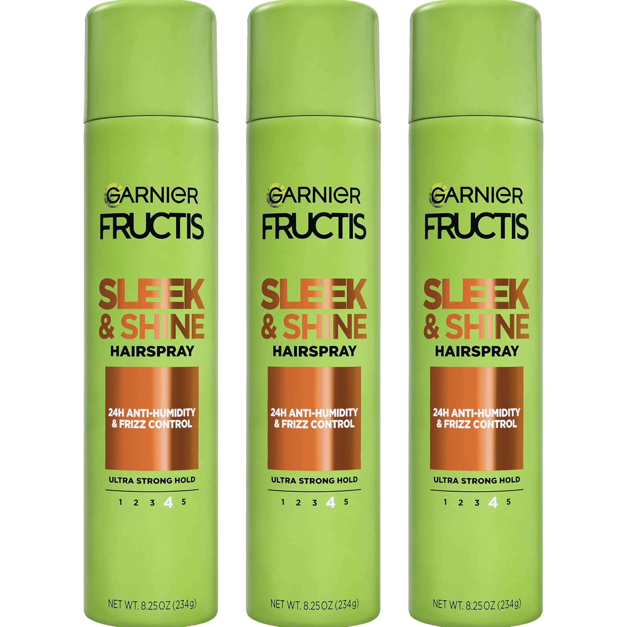 Garnier Fructis Sleek & Shine Hairspray, Extra Strong Hold 236ml (8.25 oz) | 24-Hour Anti-Humidity & Frizz Control — 8.25 Ounce