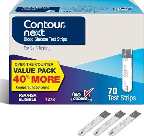 Ascensia Contour Next Blood Glucose Test Strips 70 Count | Proven Accuracy for Diabetes Management thumbnail 1