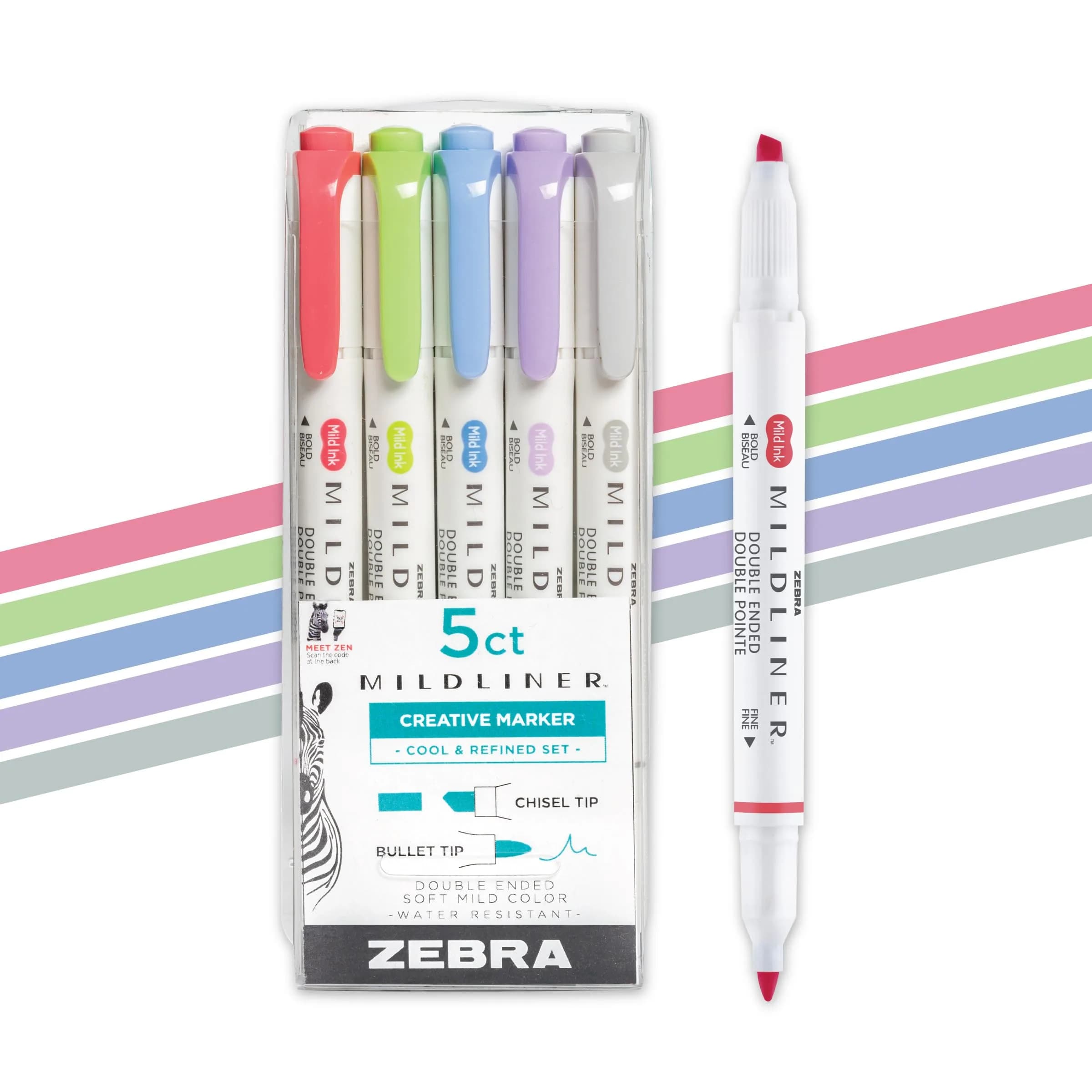 Zebra Pen Mildliner Highlighters Citrus Green Dual Tip 12-Pack | No Bleed Ink for Students & Office — Cool and Refined A / Assorted Colors