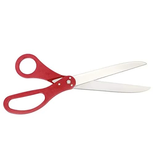 SCS Direct Giant Ribbon Cutting Scissors Set with Red Ribbon 25" | Heavy Duty for Ceremonial Events thumbnail 5