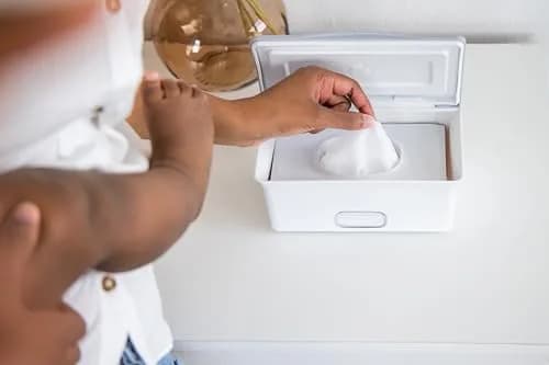 Ubbi Baby Wipes Dispenser with Weighted Plate, Gray 2 Pack | Keeps Wipes Fresh & Moist for Easy Diaper Changes thumbnail 10