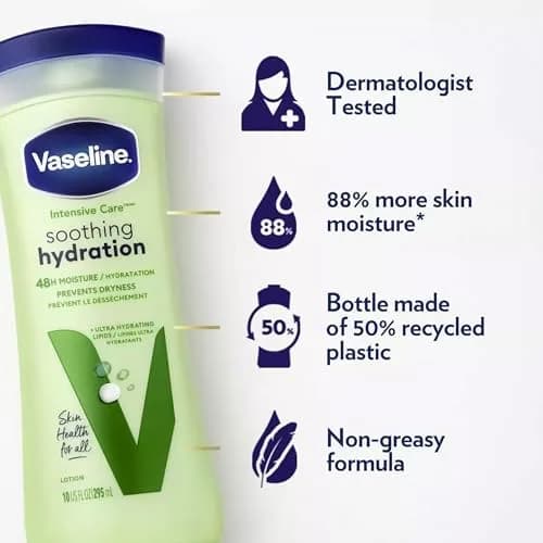 Vaseline Intensive Care Aloe Soothe Body Lotion 2.27 kg (6 x 10 Oz) | Dermatologist-Tested Moisturizer for Dry Skin thumbnail 4