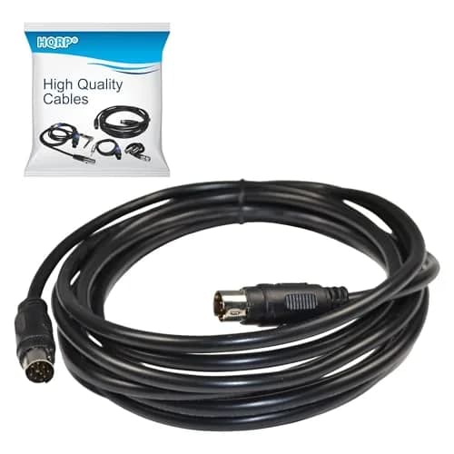 HQRP 9-pin Mini-DIN Male to 9-pin Mini-DIN Male Audio Input Cable | 9ft Length, Black thumbnail 1