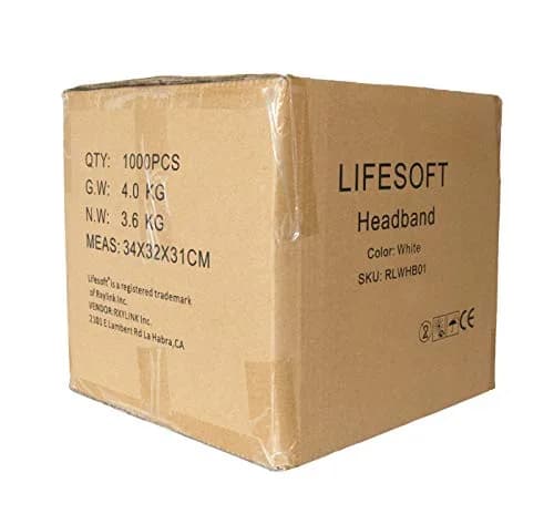 LIFESOFT Disposable Facial Spa Headbands Individual Wrapped, 100 Count (4" x 5.5" unstretched, stretches to 13") | Professional Use & Gentle Skin Fit thumbnail 2
