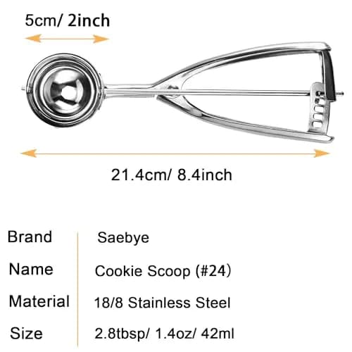 Saebye Cookie Scoop Size 24 2 Inch | Food Grade Stainless Steel Kitchen Tool thumbnail 2