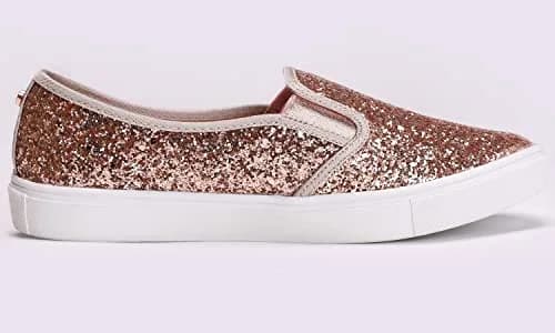 FEVERSOLE Women's Slip-On Sneakers Rose Gold Size 6.5 M US | Fashion Flat Loafers for Women thumbnail 4