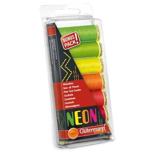 Gutermann Thread Set, Neon, 700m | Bright Polyester Sewing Thread for All Materials thumbnail 1