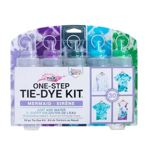 Tulip One-Step Tie-Dye Kit Mermaid Colors, Makes 30 Projects | Permanent Fabric Dye for Cotton, Rayon, Wool thumbnail 1