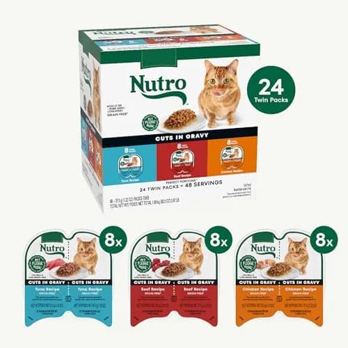 Nutro Perfect Portions Cuts Wet Cat Food Variety Pack 2.6 oz | Grain-Free, Complete Nutrition thumbnail 2