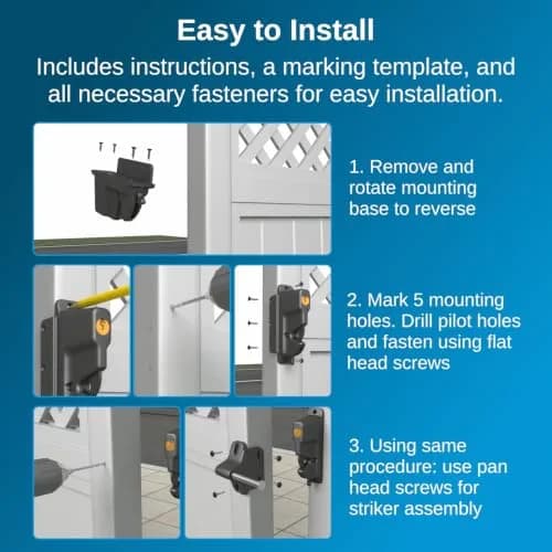 Weatherables Keystone Gate Latch Heavy Duty Zinc Lockable 1-Sided | Fits Metal, Wood & Vinyl Fences thumbnail 9