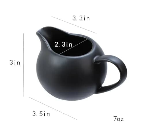 FUYU Matte Ceramic Creamer with Handle, 8oz | Small Coffee Milk Pitcher for Home & Kitchen thumbnail 2
