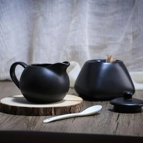 FUYU Matte Ceramic Creamer with Handle, 8oz | Small Coffee Milk Pitcher for Home & Kitchen thumbnail 3