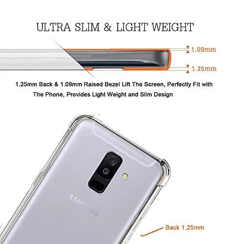 Zeking Crystal Clear TPU Case for Samsung Galaxy A6 (2018) - 1.5mm Thick | Protects Screen & Buttons thumbnail 4