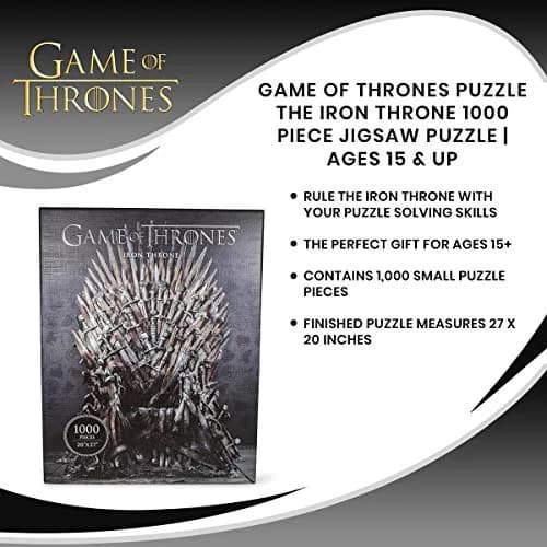 Game of Thrones Iron Throne Deluxe Puzzle 1000 Pieces | Iconic HBO Image, 20" x 27" thumbnail 6