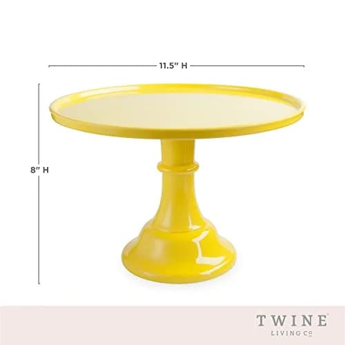 Twine Yellow Melamine Cake Stand | Durable Food Service Dessert Accessory (11.5 x 8 inches, Set of 1) thumbnail 5