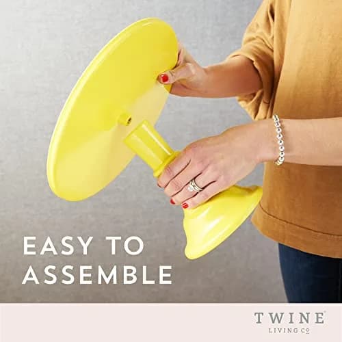 Twine Yellow Melamine Cake Stand | Durable Food Service Dessert Accessory (11.5 x 8 inches, Set of 1) thumbnail 3