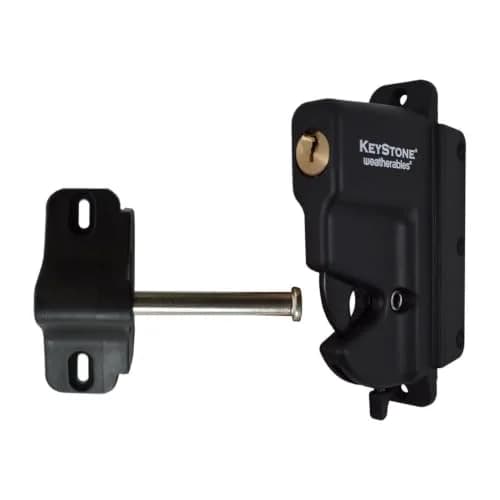 Weatherables Keystone 1-Sided Heavy Duty Lockable Gate Latch | Nylon Polymer Fence Gate Lock (1-Sided, Heavy Duty, Lockable) thumbnail 1