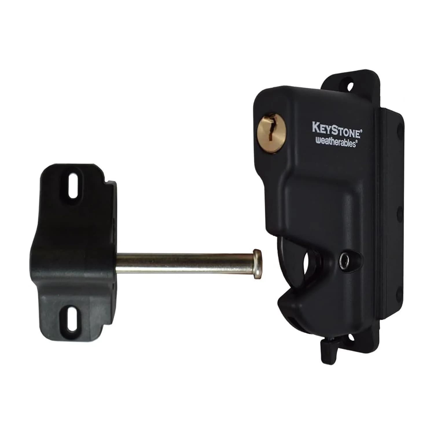 Weatherables Keystone 1-Sided Heavy Duty Lockable Gate Latch | Nylon Polymer Fence Gate Lock (1-Sided, Heavy Duty, Lockable) - main product image