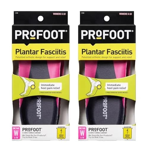 PROFOOT Plantar Fasciitis Orthotic Insoles for Women (Sizes 6-10) – Gel Heel Inserts for Instant Heel Pain Relief & Arch Support (2 Pairs) thumbnail 1